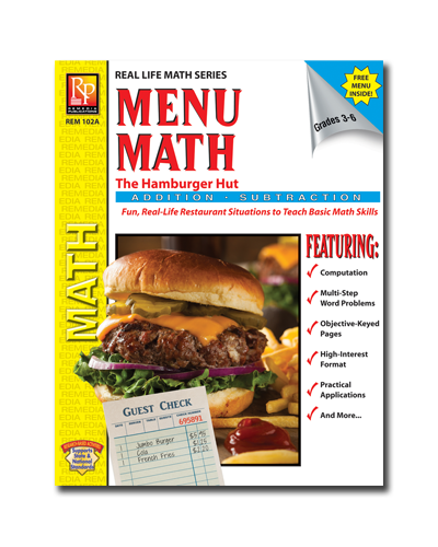 Menu Math Activity Book Comes with Free Menu | Remedia Publications