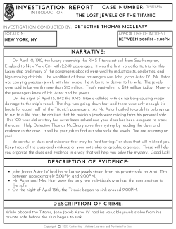The Lost Jewels of the Titanic Mystery The Lost Jewels of the Titanic Mystery