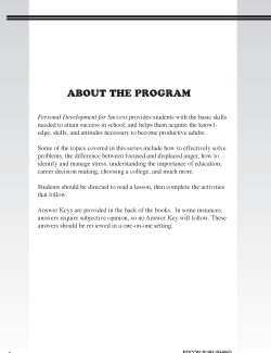 Personal Development for Success: Learning How to Take a Test Personal Development for Success: Learning How to Take a Test