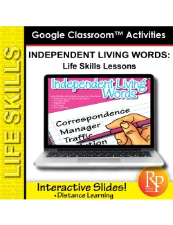 Independent Living Words - Life Skills Vocabulary Lessons for Google Classroom Independent Living Words - Life Skills Vocabulary Lessons for Google Classroom