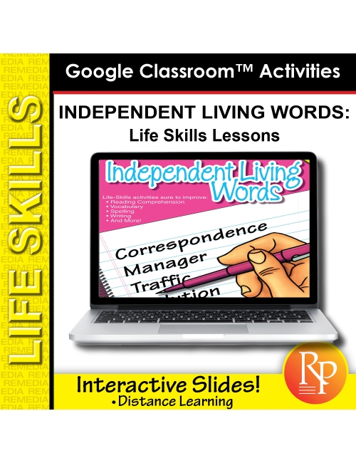 Independent Living Words - Life Skills Vocabulary Lessons for Google Classroom