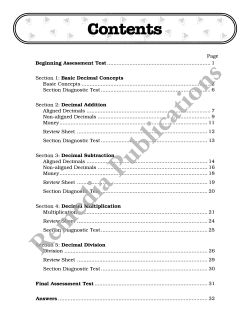 Advanced Decimals: Straight Forward Math Series (Advanced Edition) Advanced Decimals: Straight Forward Math Series (Advanced Edition)