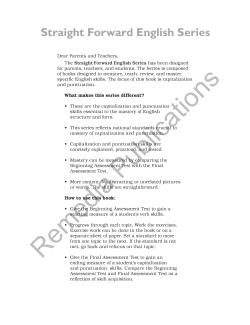Capitalization & Punctuation: Straight Forward English Language Arts Series Capitalization & Punctuation: Straight Forward English Language Arts Series
