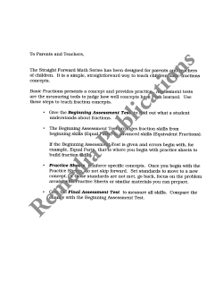 Fractions: Straight Forward Math Series Fractions: Straight Forward Math Series