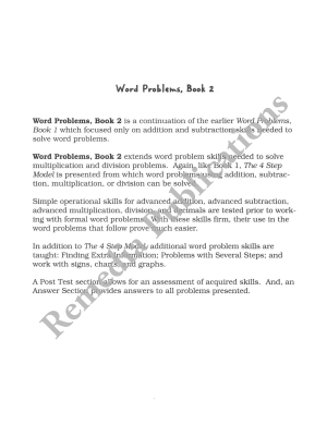 Word Problems Multiplication & Division: Straight Forward Math Series (Book 2) Word Problems Multiplication & Division: Straight Forward Math Series (Book 2)