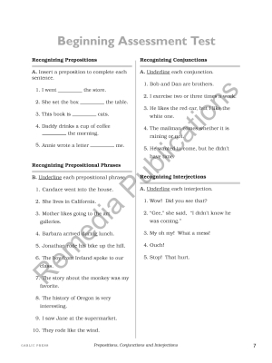 Prepositions, Conjunctions, & Interjections: Straight Forward English Language Arts Series Prepositions, Conjunctions, & Interjections: Straight Forward English Language Arts Series