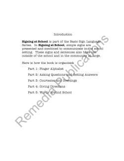 Signing At School: Beginning Sign Language Series Signing At School: Beginning Sign Language Series