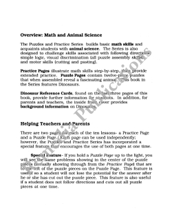 Puzzles & Practice: Decimals Puzzles & Practice: Decimals