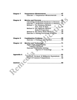 Metrics at Work: Applied Math Series Metrics at Work: Applied Math Series