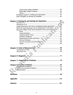 Solving Word Problems: Applied Math Series Solving Word Problems: Applied Math Series