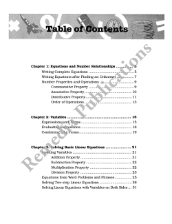 Basic Equations: Applied Math Series Basic Equations: Applied Math Series