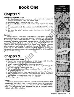 Redwall: Discovering Literature Teaching Guide Redwall: Discovering Literature Teaching Guide