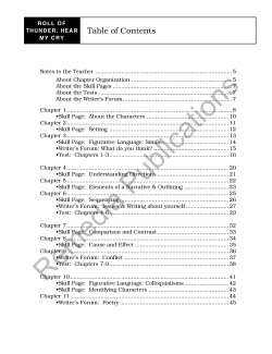 Roll of Thunder Hear My Cry: Discovering Literature Teaching Guide Roll of Thunder Hear My Cry: Discovering Literature Teaching Guide