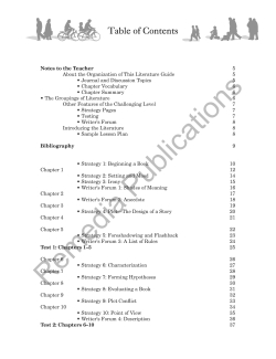 The Giver: Discovering Literature Teaching Guide The Giver: Discovering Literature Teaching Guide