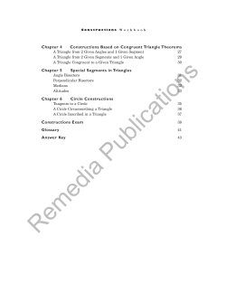 Constructions: Studies in Geometry Series Constructions: Studies in Geometry Series