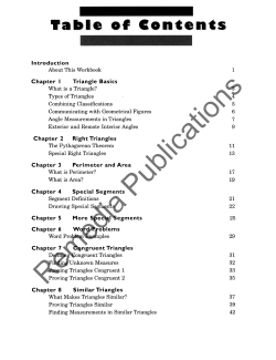TRIANGLES: Geometry Series - Calculating Measurements & Ratios TRIANGLES: Geometry Series - Calculating Measurements & Ratios