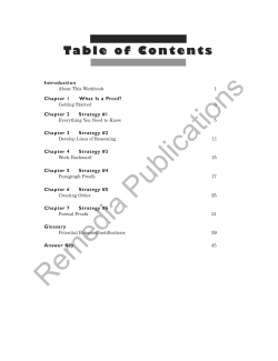 Proofs: Studies in Geometry Series Proofs: Studies in Geometry Series