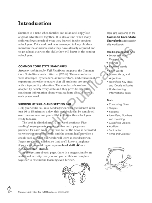 Summer Activities for Fall Readiness (Grade K) Summer Activities for Fall Readiness (Grade K)