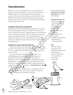 Summer Activities for Fall Readiness (Grade 1)