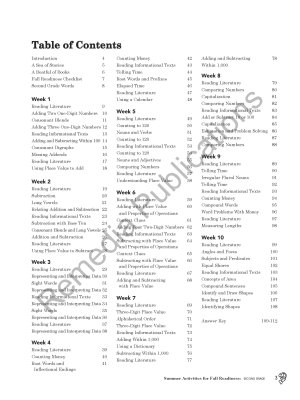 Summer Activities for Fall Readiness (Grade 2) Summer Activities for Fall Readiness (Grade 2)