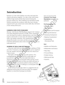Summer Activities for Fall Readiness (Grade 3) Summer Activities for Fall Readiness (Grade 3)