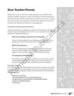 Explore the Core: Math Problem Solving & Projects (Grade 6) Explore the Core: Math Problem Solving & Projects (Grade 6)