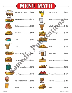 Real Life Math Series: Menu Math Level 1 (Classroom Pack) Real Life Math Series: Menu Math Level 1 (Classroom Pack)