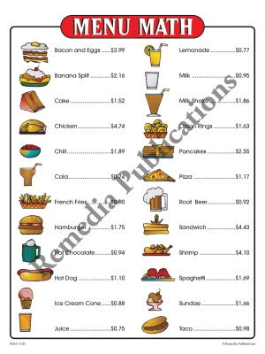 Real Life Math Series: Menu Math Level 1 (Classroom Pack) Real Life Math Series: Menu Math Level 1 (Classroom Pack)