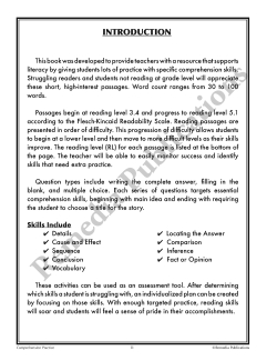 Skill-By-Skill Comprehension Practice (Rdg. Lvl. 3-5) Skill-By-Skill Comprehension Practice (Rdg. Lvl. 3-5)