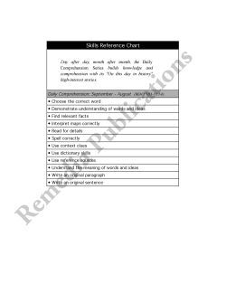 Daily Comprehension: January Daily Comprehension: January