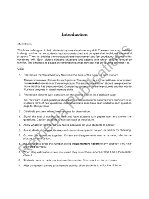 Improving Visual Memory 1 (Gr. 3-4) Improving Visual Memory 1 (Gr. 3-4)