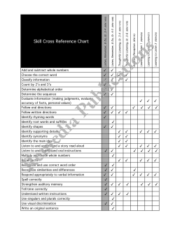 Listen, Remember, and Do (Grades 3-4) Listen, Remember, and Do (Grades 3-4)