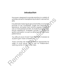 Perceptual Activities Perceptual Activities