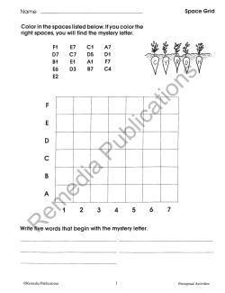 Perceptual Activities Perceptual Activities