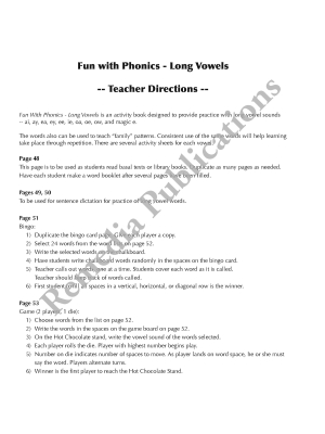 Fun With Phonics: Long Vowels Fun With Phonics: Long Vowels
