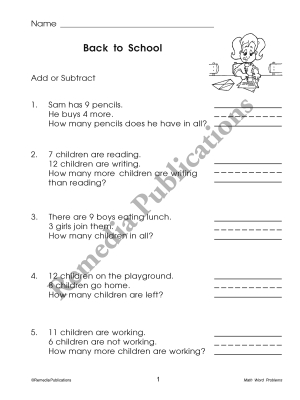 Math Word Problems (Gr. 1-2) Math Word Problems (Gr. 1-2)