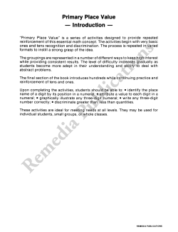 Primary Place Value Primary Place Value