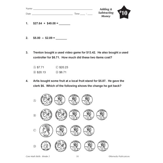 Core Math Skills Program (2 Binders & 1 Resource CD)