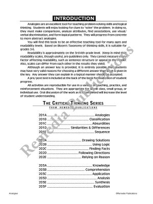 Critical Thinking Skills: Analogies Critical Thinking Skills: Analogies
