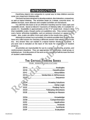 Critical Thinking Skills: Classification Critical Thinking Skills: Classification
