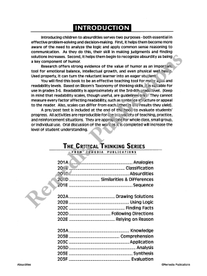 Critical Thinking Skills: Absurdities Critical Thinking Skills: Absurdities
