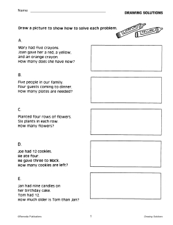 Critical Thinking Skills: Drawing Solutions Critical Thinking Skills: Drawing Solutions