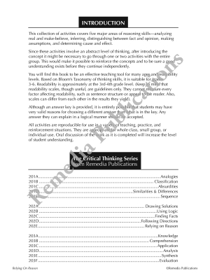 Critical Thinking Skills: Relying on Reason Critical Thinking Skills: Relying on Reason
