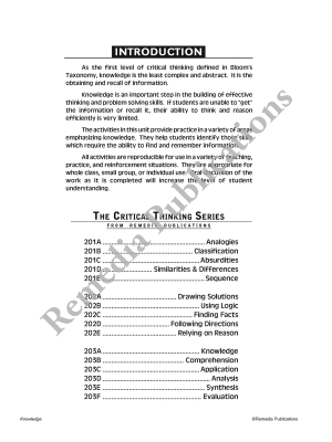 Critical Thinking Skills: Knowledge Critical Thinking Skills: Knowledge