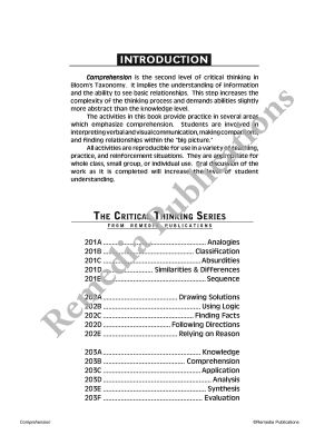Critical Thinking Skills: Comprehension Critical Thinking Skills: Comprehension