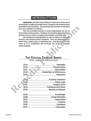 Critical Thinking Skills: Application Critical Thinking Skills: Application
