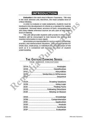 Critical Thinking Skills: Evaluation Critical Thinking Skills: Evaluation