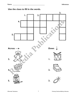 Primary Thinking Skills: Following Directions / Making Inferences Primary Thinking Skills: Following Directions / Making Inferences