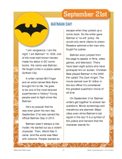 September Daily Comprehension - 21st Century September Daily Comprehension - 21st Century