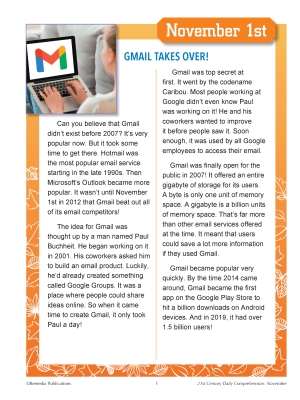 November Daily Comprehension - 21st Century November Daily Comprehension - 21st Century
